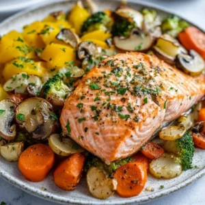 Baked Salmon with Veggies