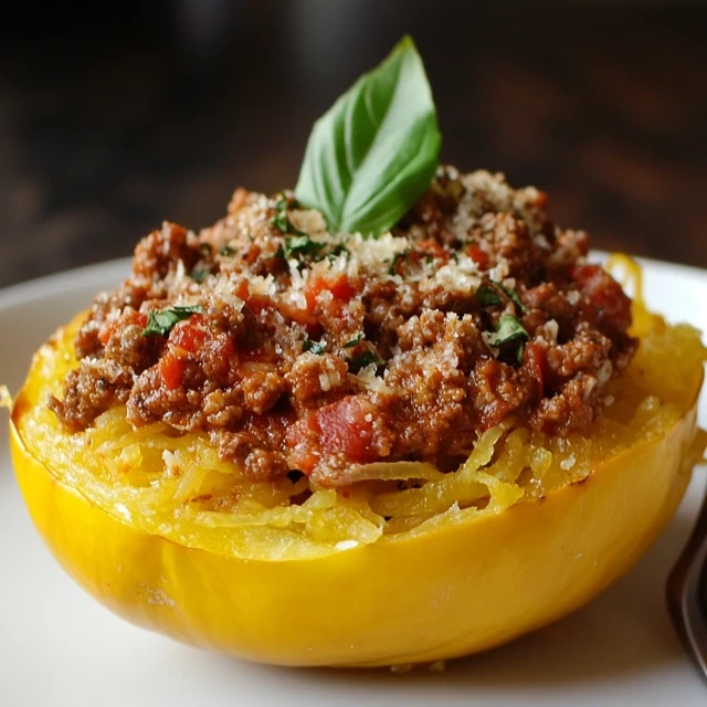 spaghetti squash with meat sauce