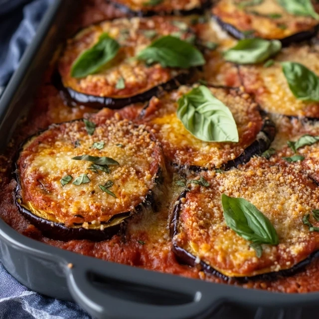 Baked eggplant parmesan