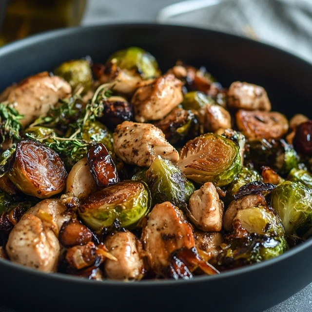 Balsamic Roasted Brussels Sprouts And Chicken