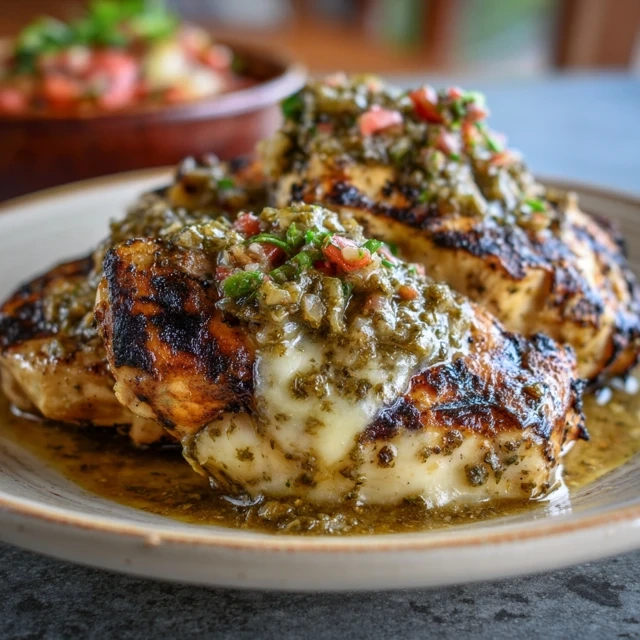 Easy Grilled Salsa Verde Chicken with Pepper Jack